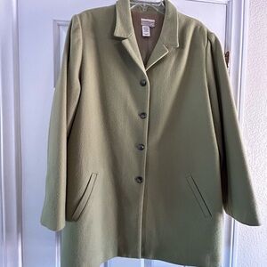 Coldwater creek wool jacket Pea Green Womens Size XL